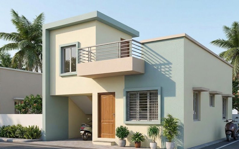 Simple Front Elevation 3D Designs for Indian Homes